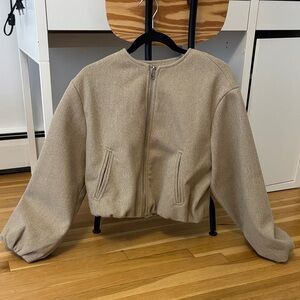 Zara Beige Bomber Jacket WORN ONCE